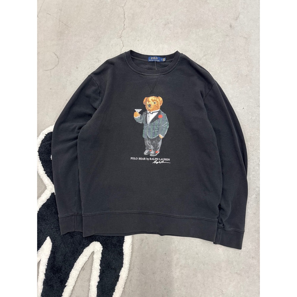 Polo Ralph Lauren Polo Bear Martini Tuxedo Sweatshirt Black Mens Large